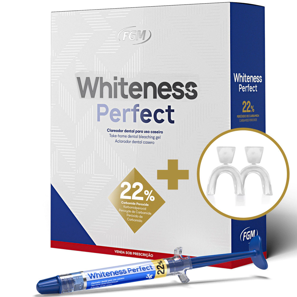 Whiteness Perfect 22% – kit com 4 seringas + moldeiras