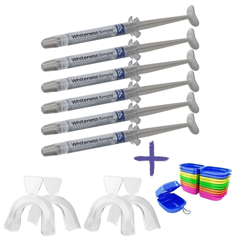 Whiteness Simple 22% – 6 seringas + 2 pares de moldeiras