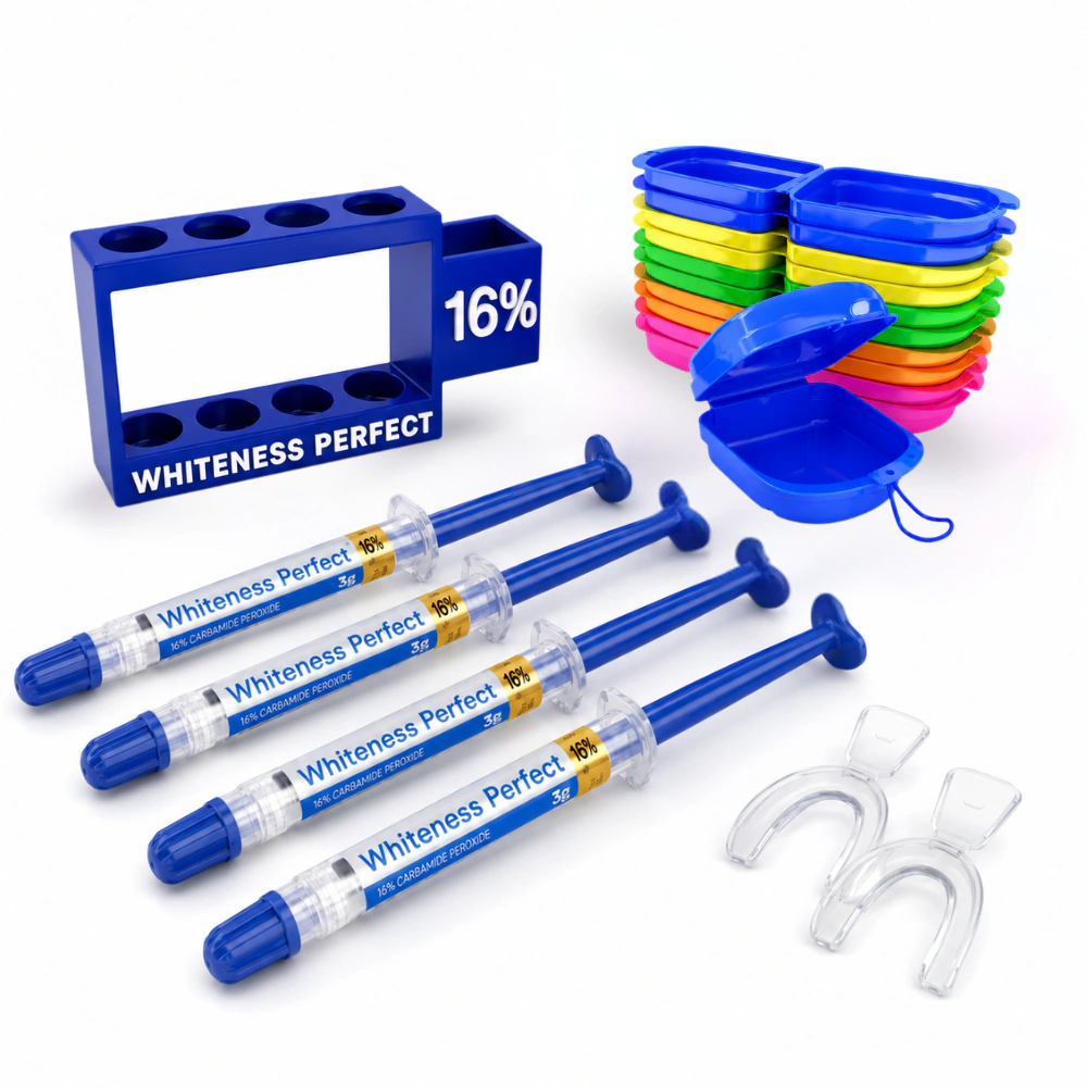 Whiteness Perfect 16% – 4 seringas + 1 par de moldeiras