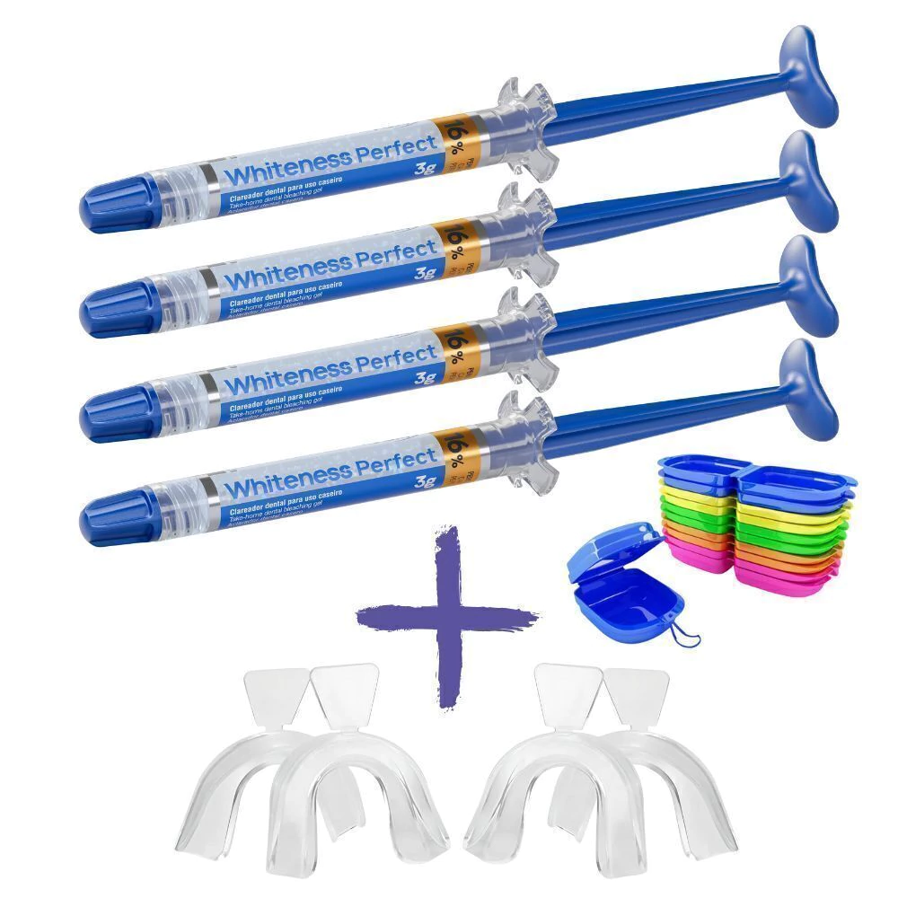Whiteness Perfect 16% – 4 seringas + 2 pares de moldeiras
