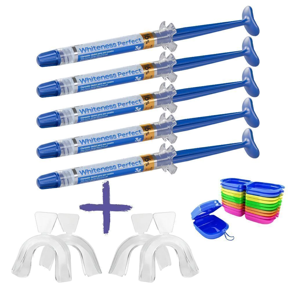 Whiteness Perfect 16% – 5 seringas + 2 pares de moldeiras