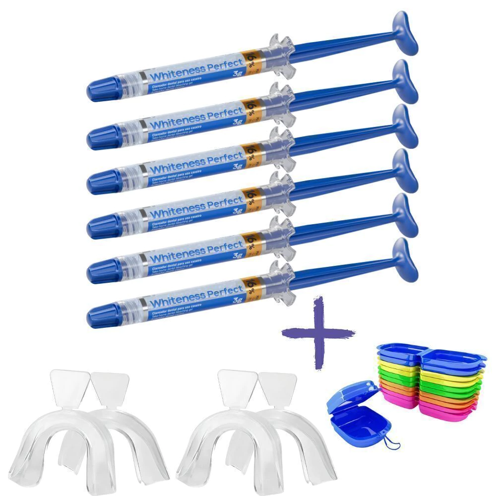 Whiteness Perfect 16% – 6 seringas + 2 pares de moldeiras
