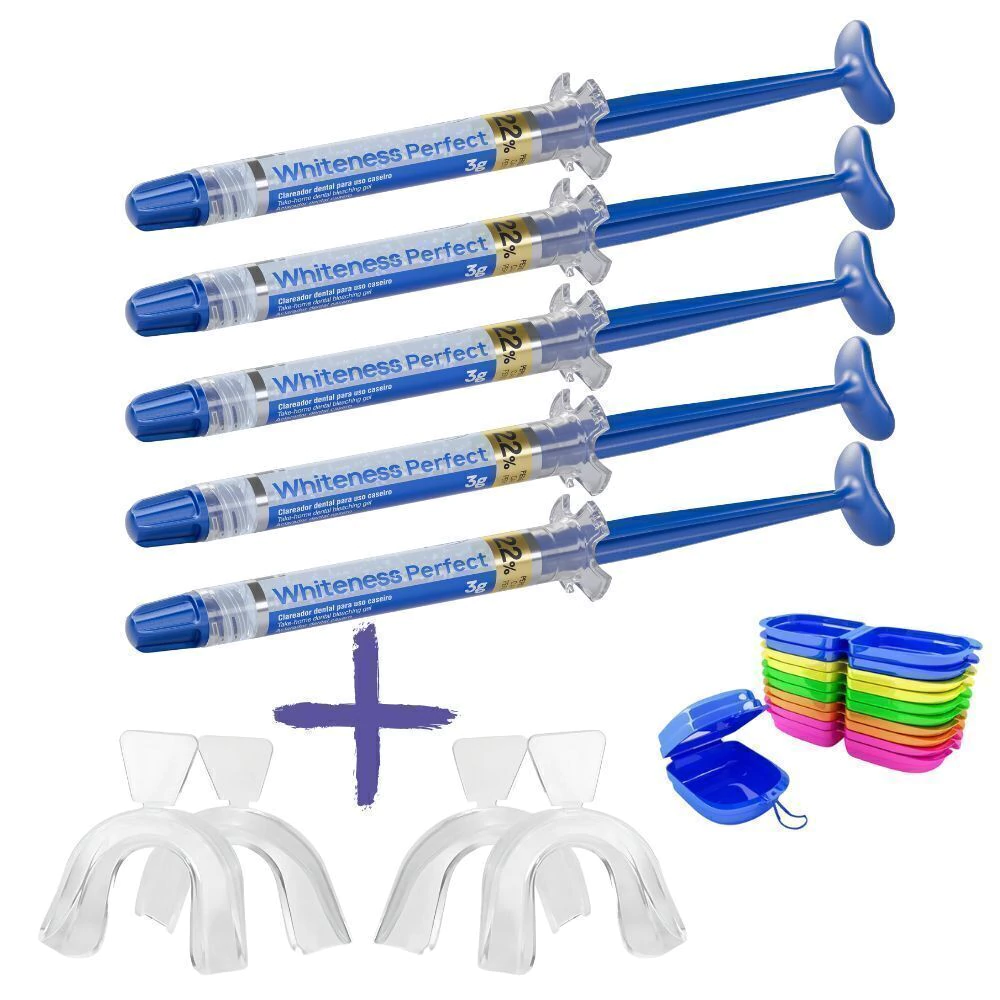 Whiteness Perfect 22% – 5 seringas + 2 pares de moldeiras