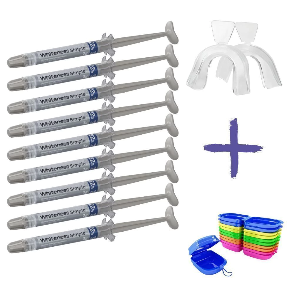 Whiteness Simple 22% – 9 seringas + 1 par de moldeiras