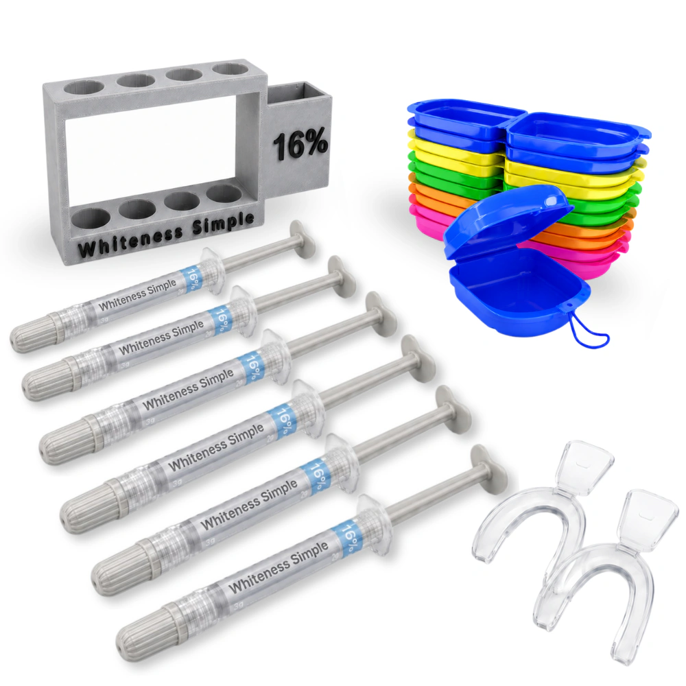 Whiteness Simple 16% – 6 seringas + 1 par de moldeiras
