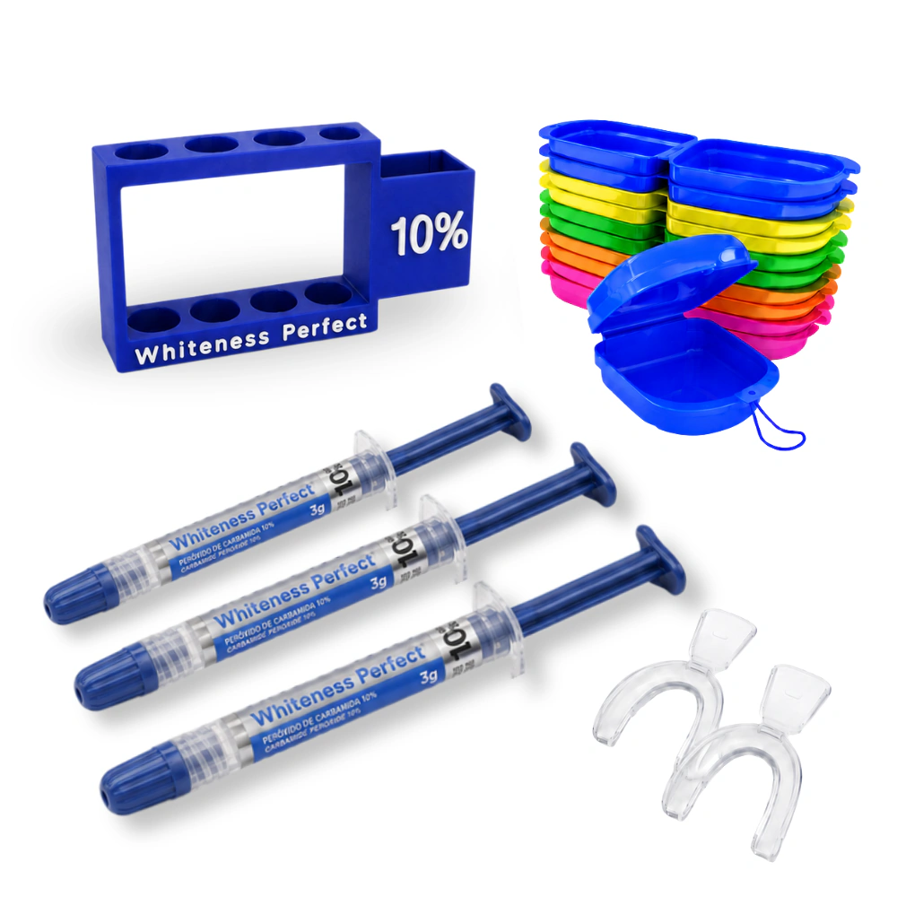 Whiteness Perfect 10% – 3 seringas + 1 par de moldeiras