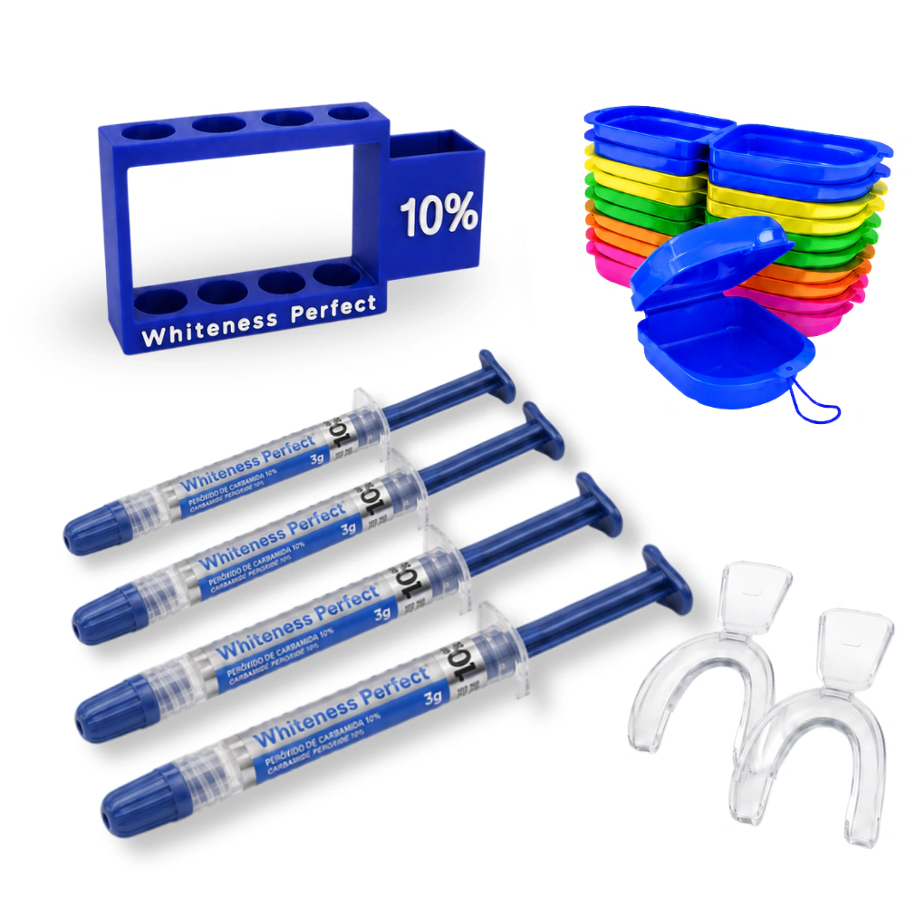 Whiteness Perfect 10% – 4 seringas + 1 par de moldeiras