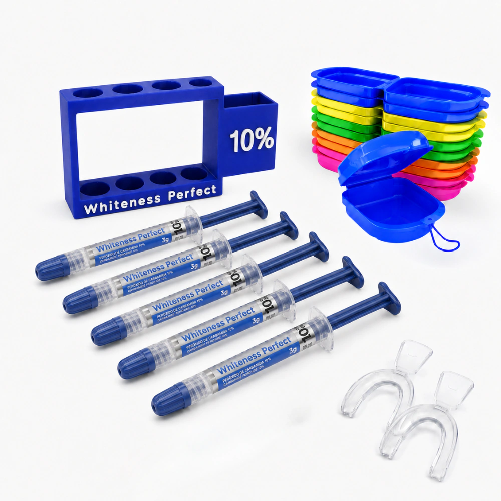 Whiteness Perfect 10% – 5 seringas + 1 par de moldeiras