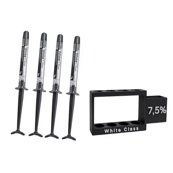 White Class 7,5% – 4 seringas + suporte