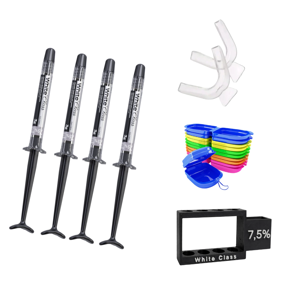 White Class 7,5% – 4 seringas + moldeiras e suporte