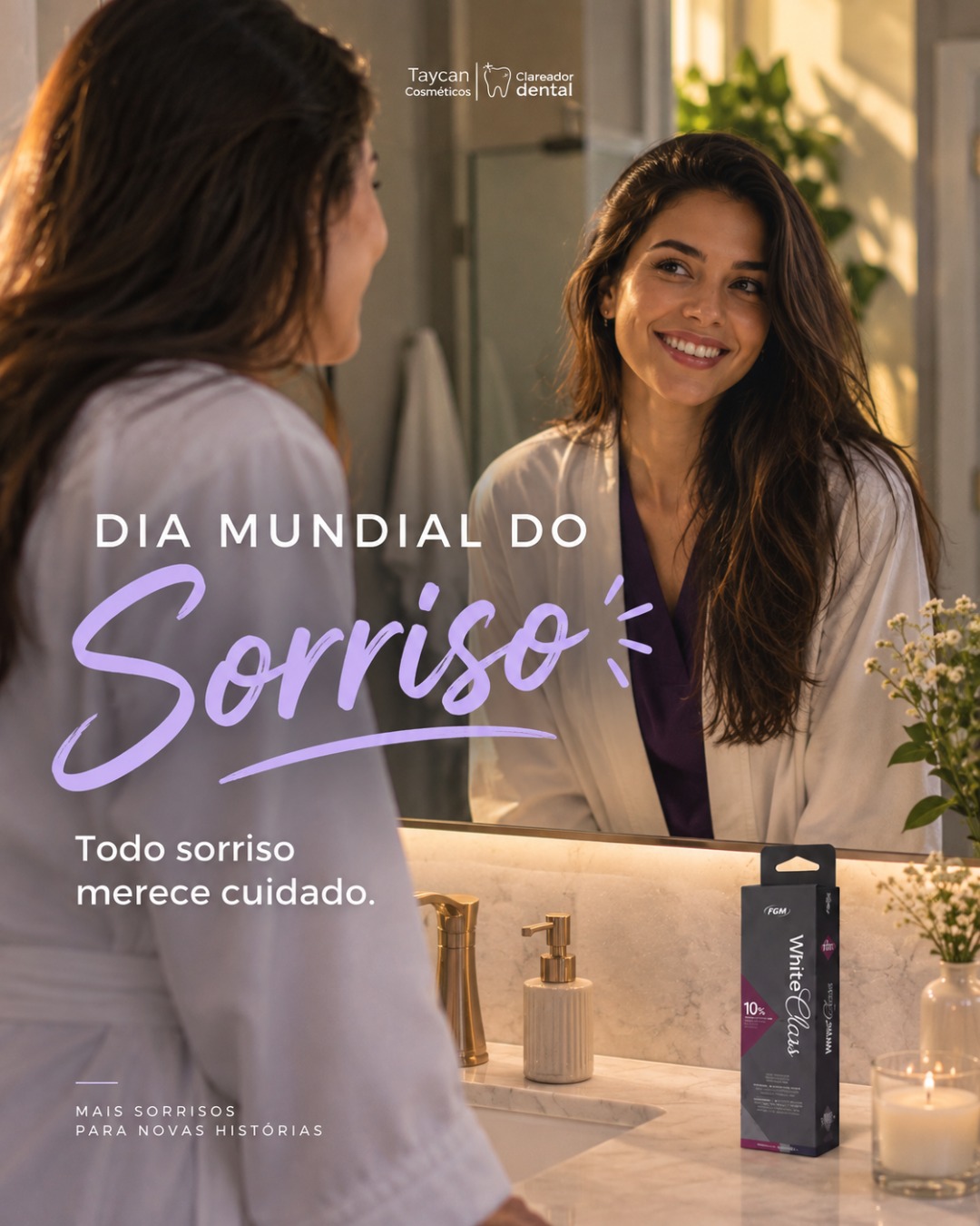 Post do Instagram: 😊 Hoje é o Dia Mundial do Sorriso. Um sorriso transmite confiança, acolhe, aproxima pessoas e faz parte dos momentos ma