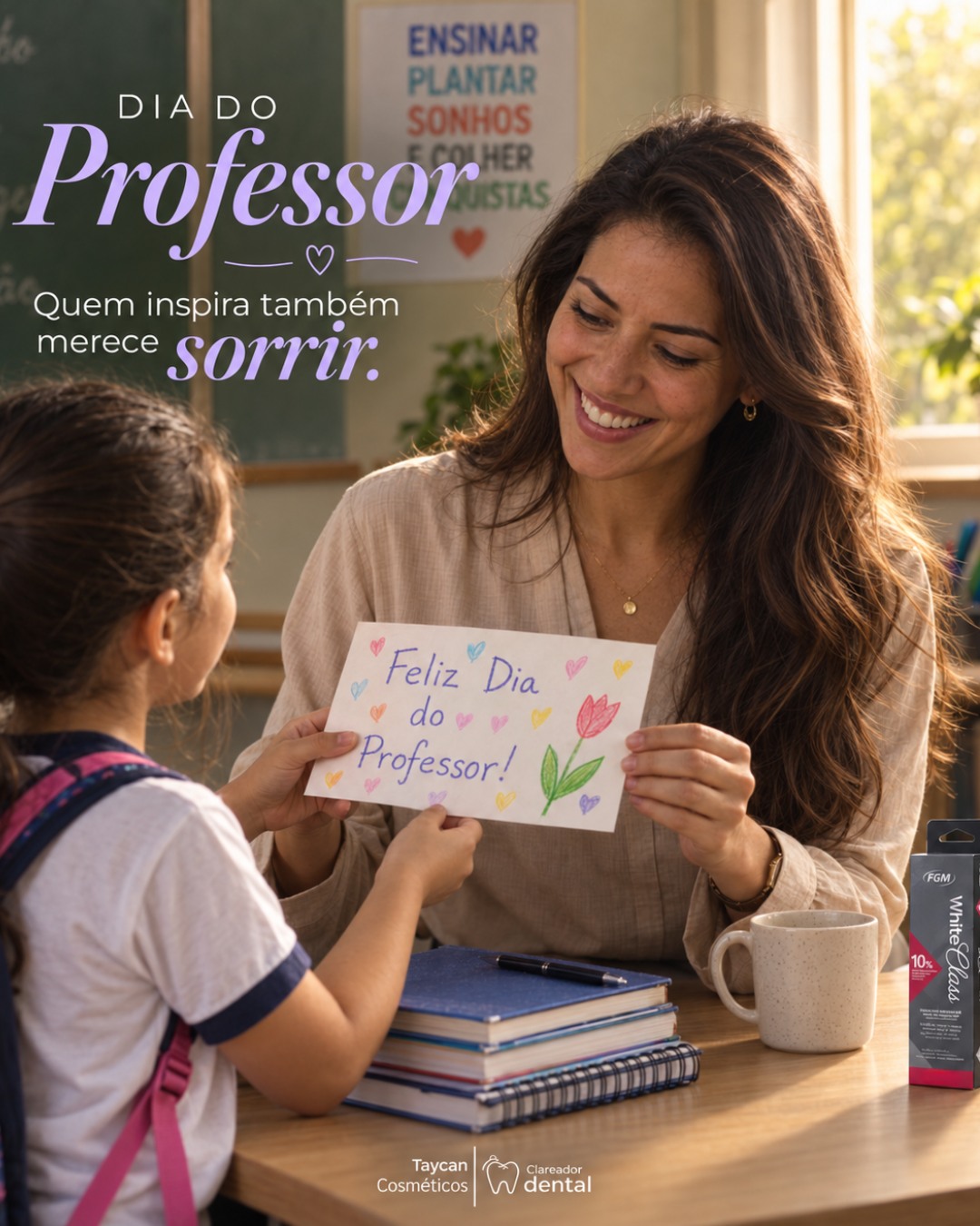 Post do Instagram: Todo aprendizado começa com alguém disposto a ensinar. Neste Dia do Professor, homenageamos quem transforma conhecimento