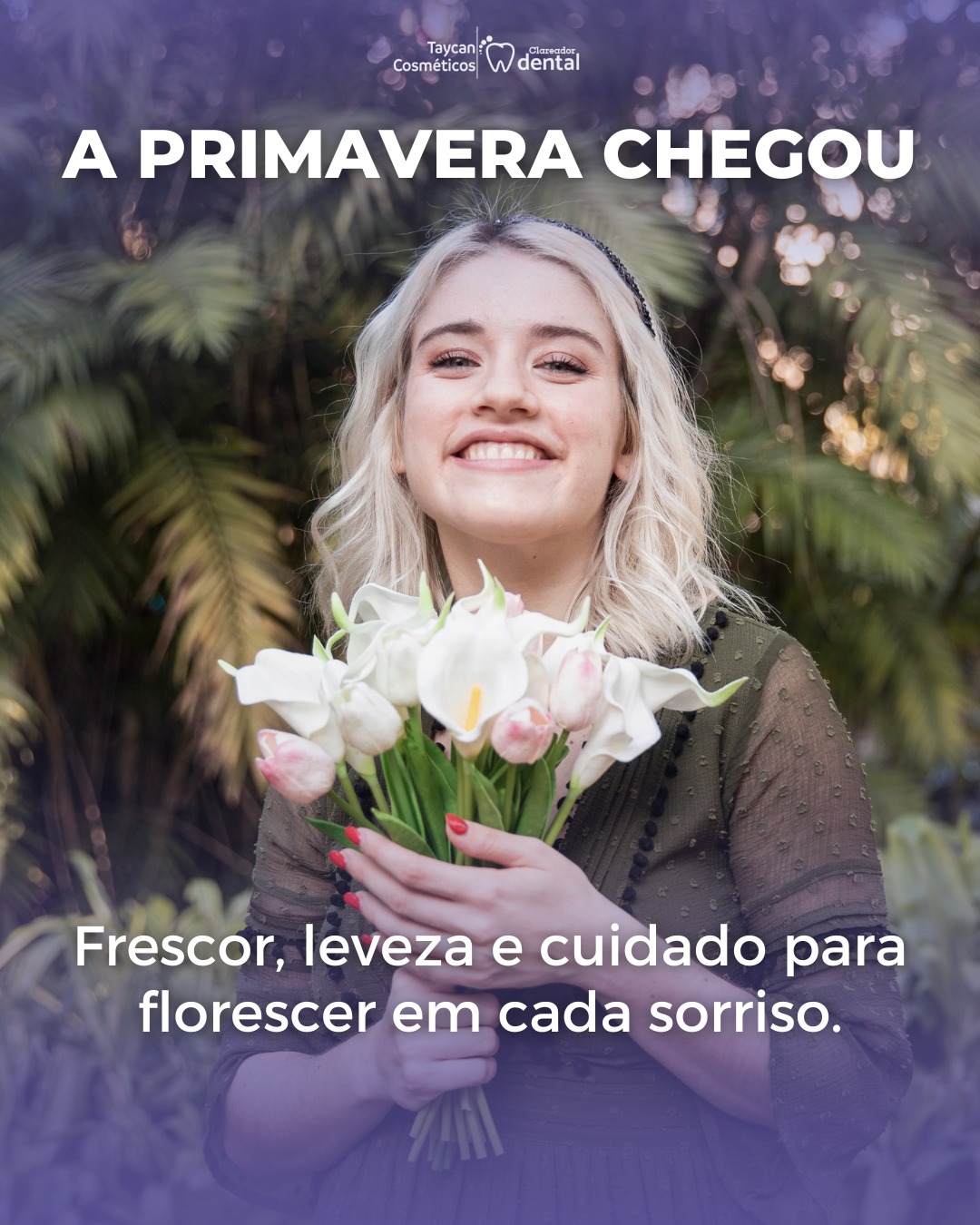 Post do Instagram: A primavera chegou trazendo leveza, frescor e um convite para renovar os pequenos cuidados do dia a dia. Assim como a no